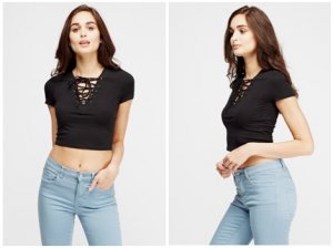 lace up crop tops