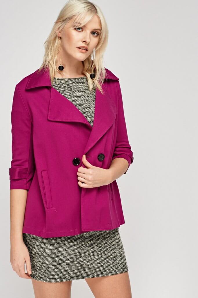 Lapel Front Double Breasted Coat