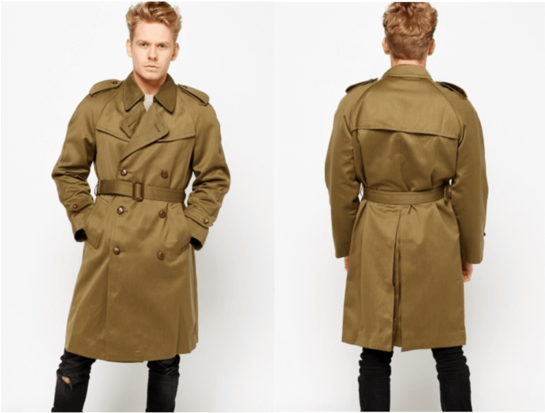 men's khaki trench coat