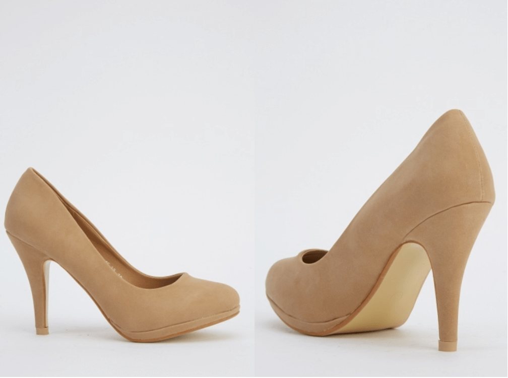 women's nude heeled shoes