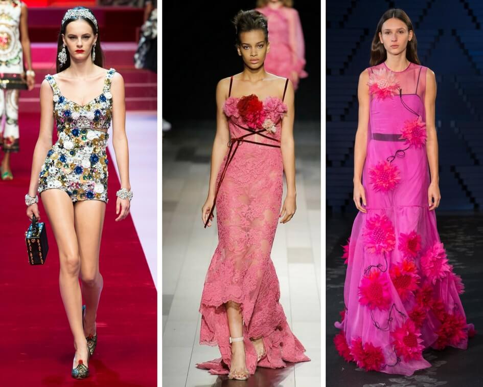 3d floral spring summer dress trend runway 2018 Dolce & Gabbana Marchesa Roksanda