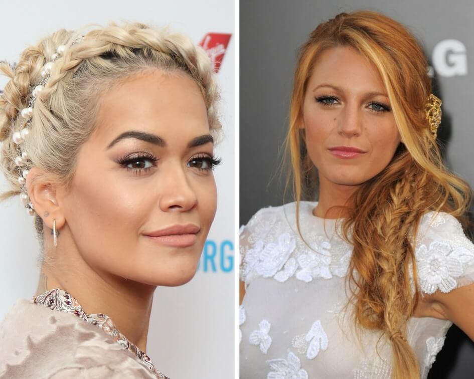 Rita Ora Blake Lively plaits celebrity hairstyles wedding guest