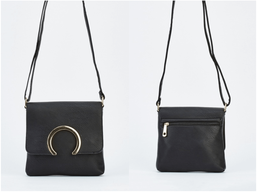 black faux leather women's shoulder bag vegan handbag