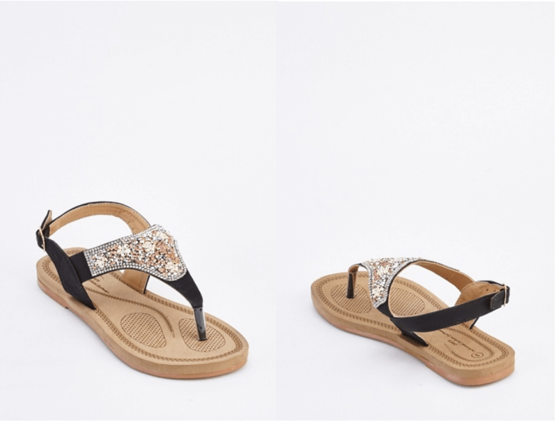 embellished flip flop women's evening sandals