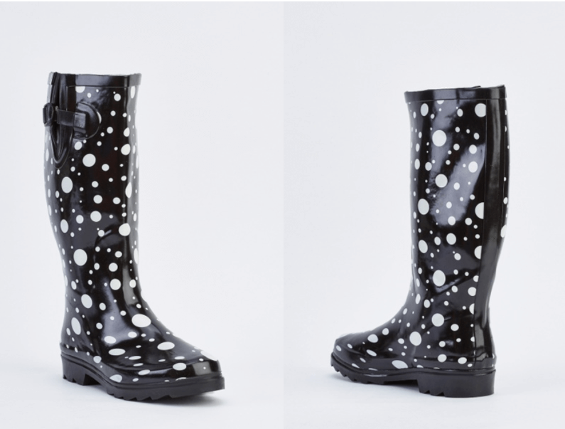 polka dot spot print women's wellies wellington boots festival fashion shoes