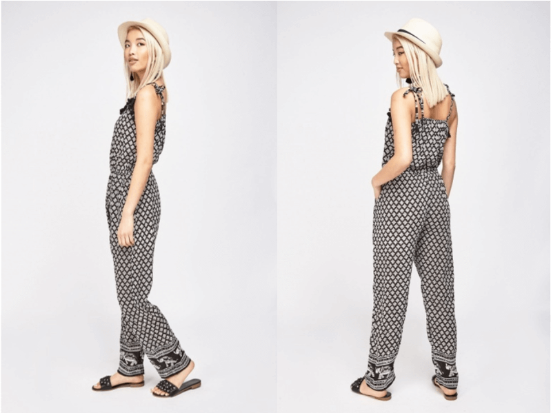 boho tile print women's jumpsuit holiday clothing beach to bar outfits