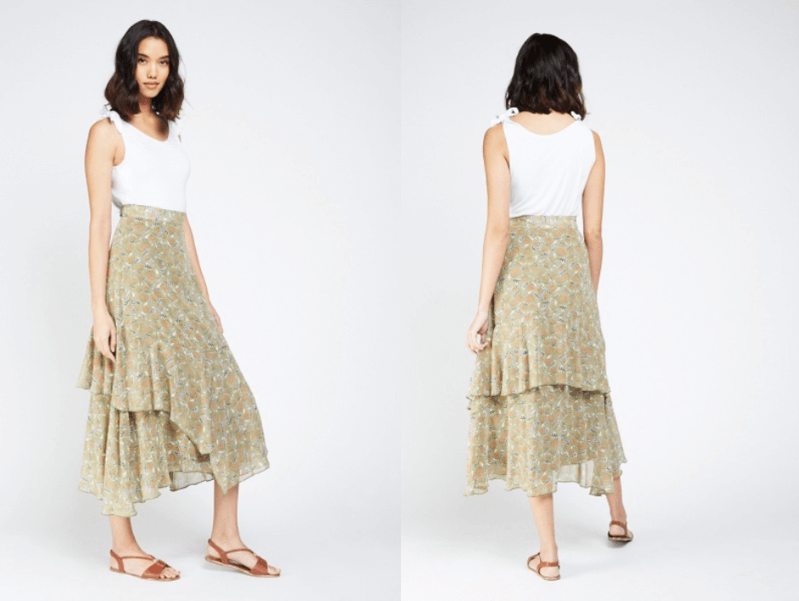 floral print ruffled women's skirt summer staycation dressing