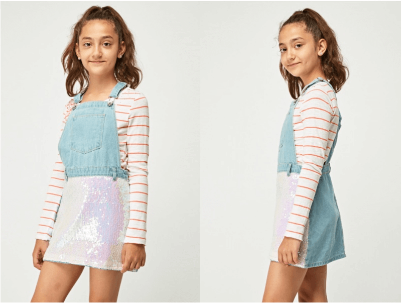 girls' sequin denim dress cheap kids' summer fashion