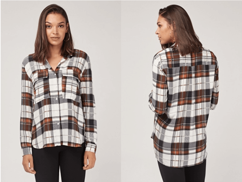 women's plaid shirt autumn layering