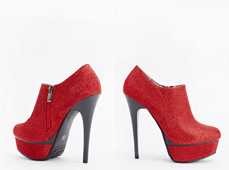 lurex high heeled platform ankle boots for women