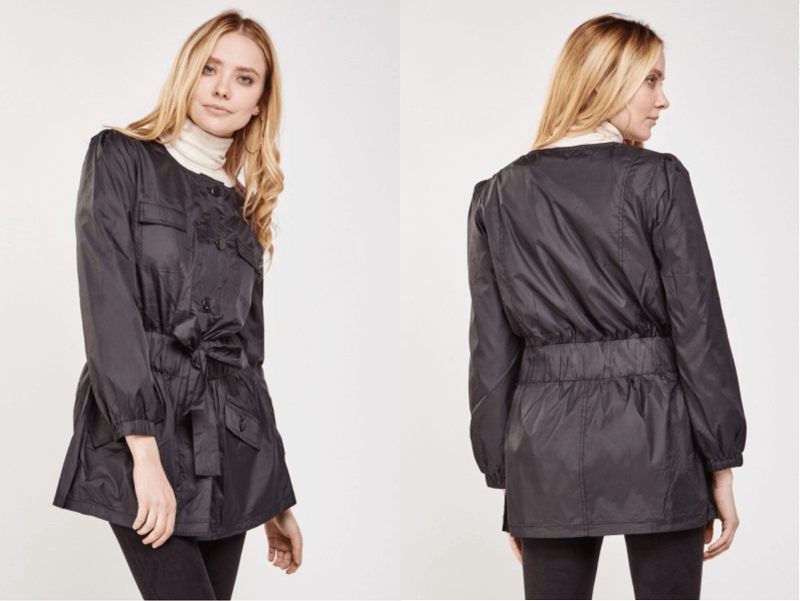 women's cheap waterproof belted jacket coat