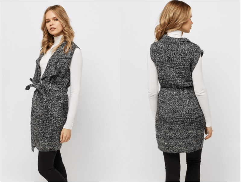 grey chunky knit cardigan women's workwear winter