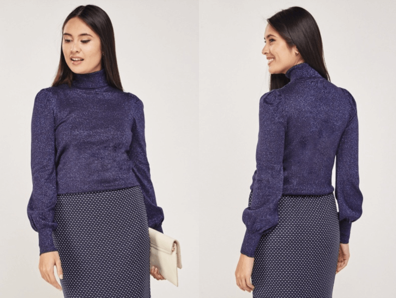 women's cheap lurex roll neck knitted jumper winter date night ideas