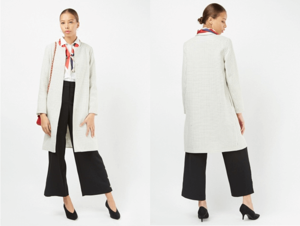 women's collarless check coat cheap wear with jumper dress winter fashion
