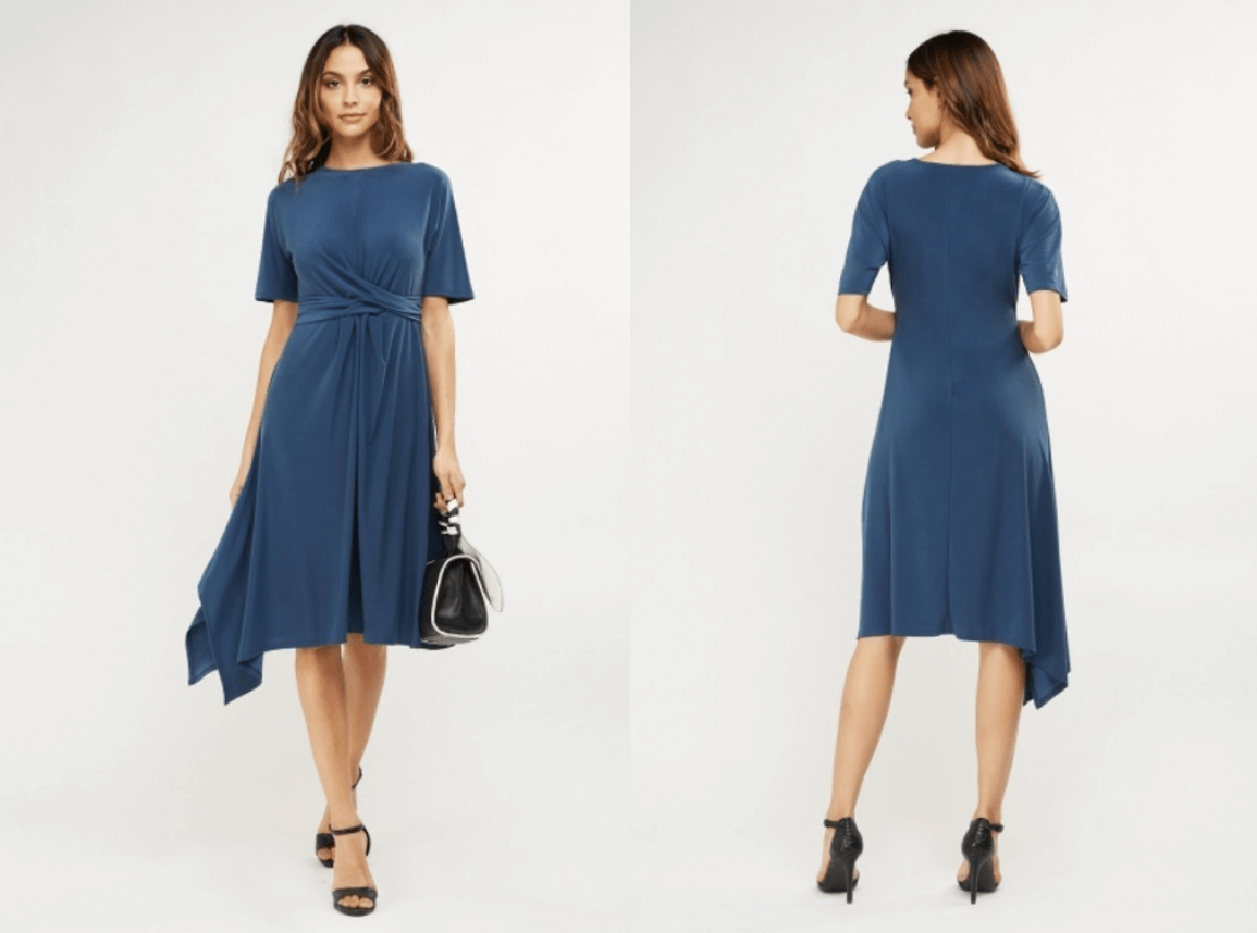 twist front midi dress Christmas office party