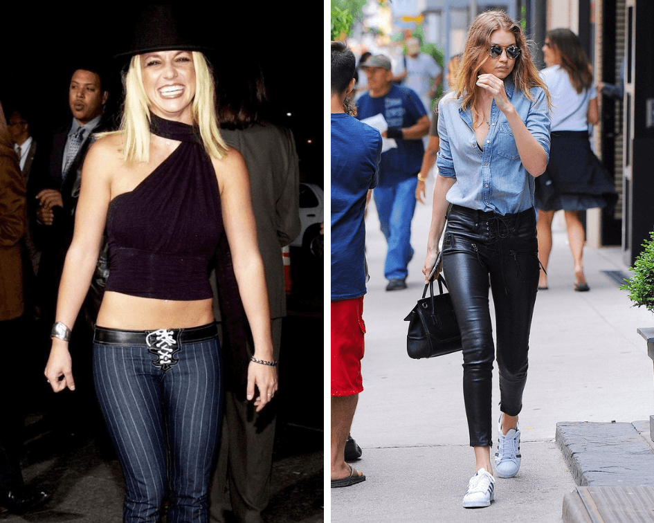 lace up trousers noughties trends comeback