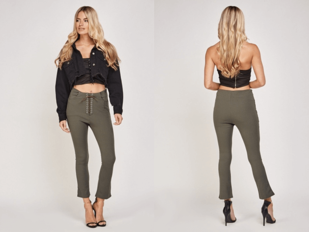 women's cheap lace up trousers noughties fashion trends comeback