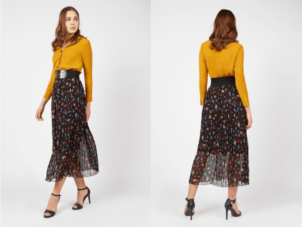 women's cheap printed pleated midi skirt workwear trends 2019