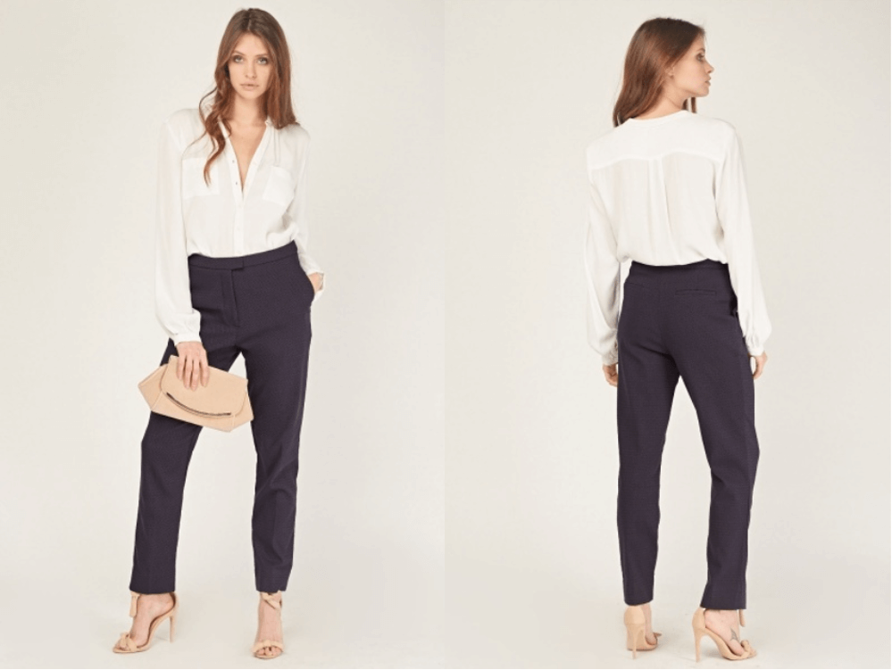 women's cheap tapered tailored smart trousers capsule wardrobe