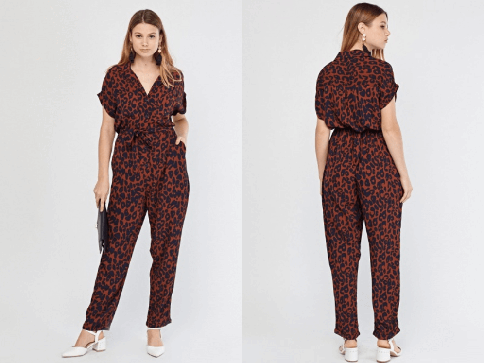 women's cheap animal leopard print jumpsuit Valentine's Day outfit ideas