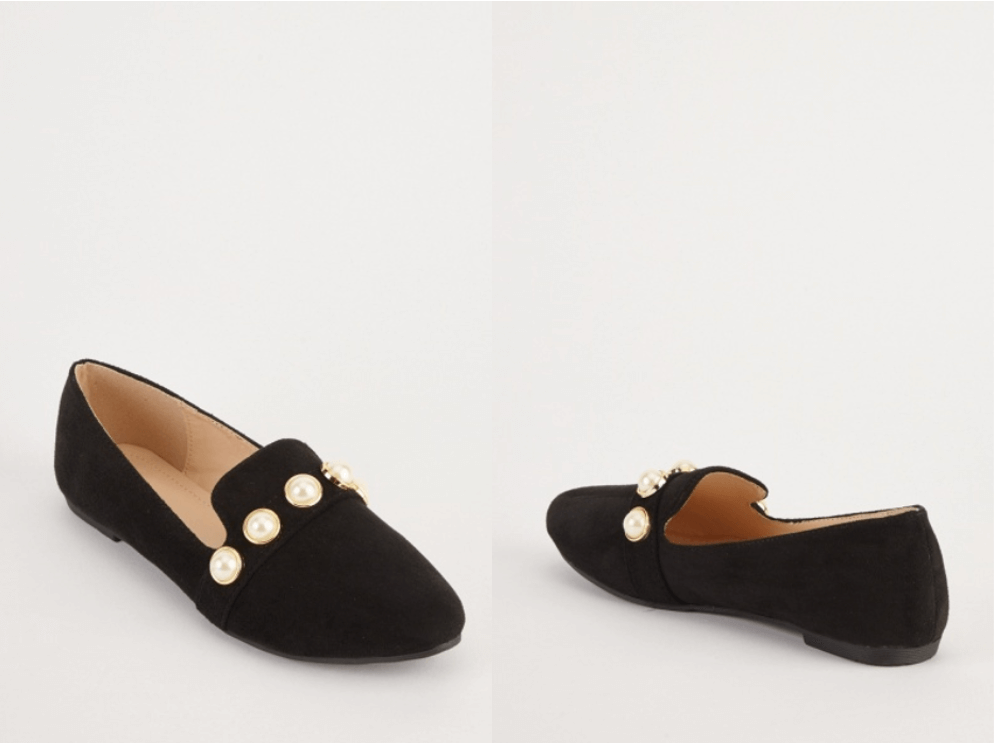 women's pearl embellished loafer flat shoes office-ready footwear