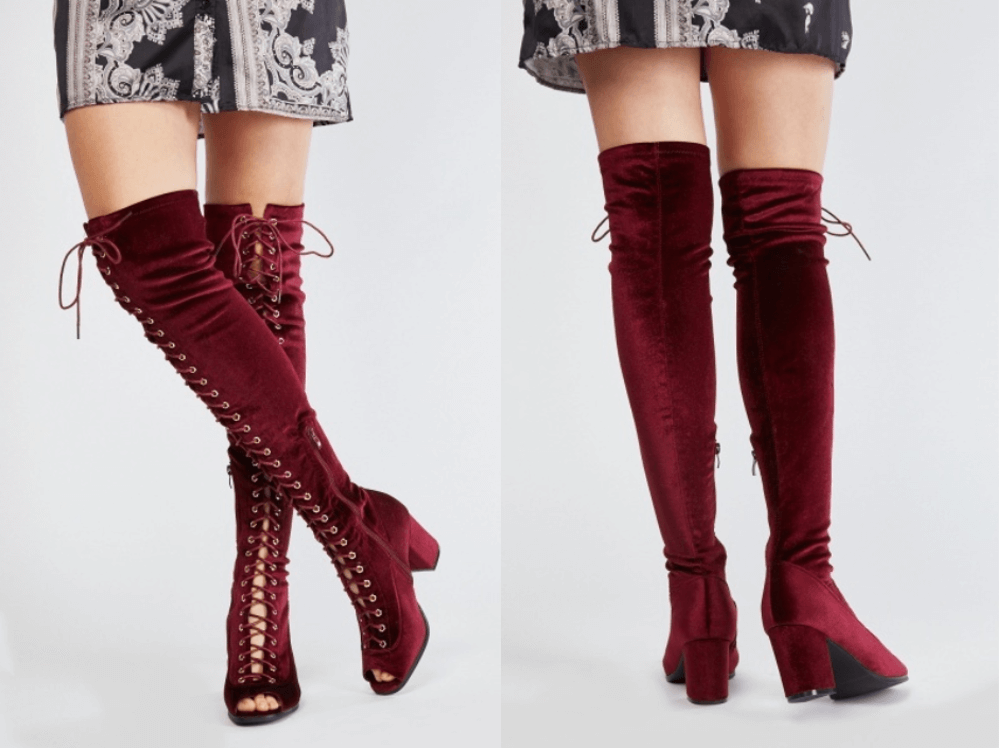 women's lace up velvet knee high boots plus size styling tips