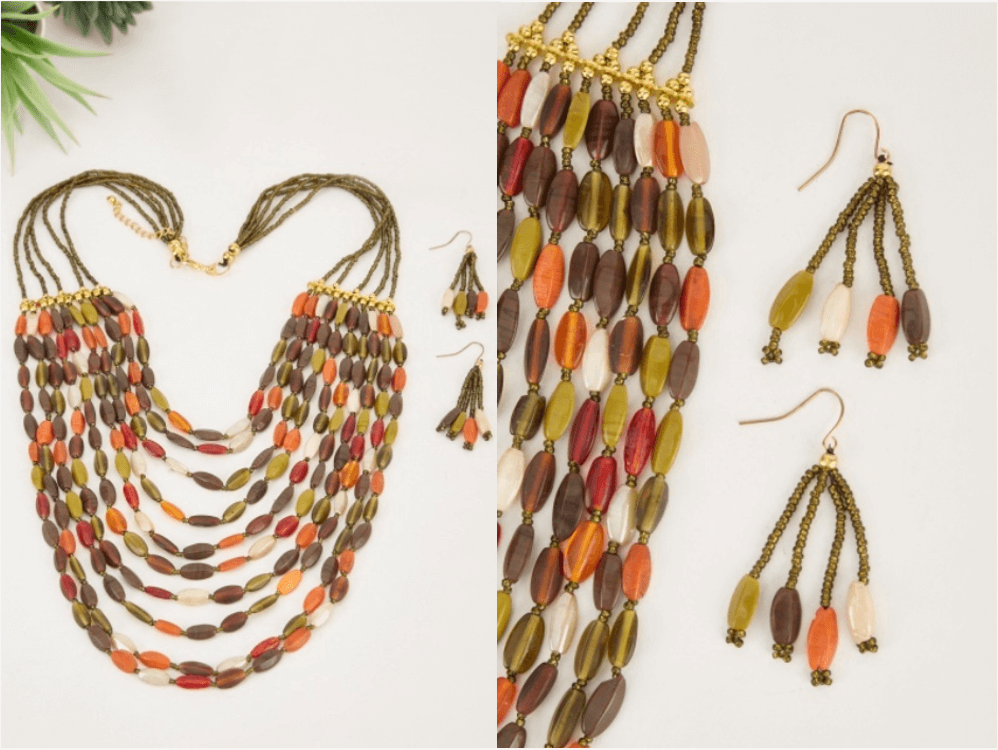 tribal necklace and earrings set for women statement necklace