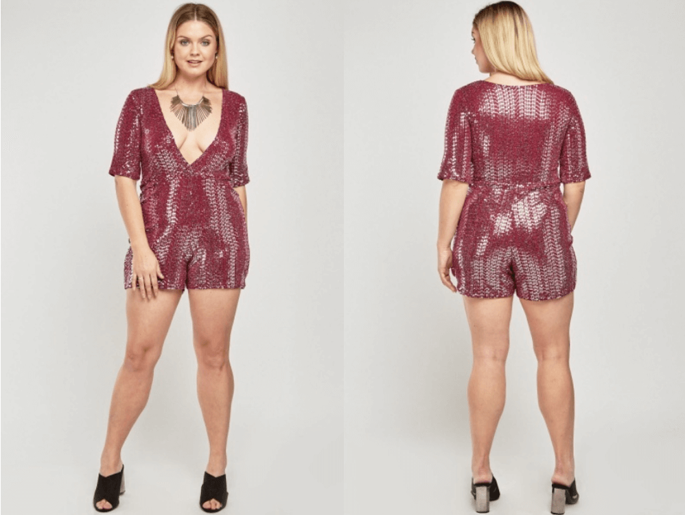 plus size women's sequin playsuit plus size styling tips trends