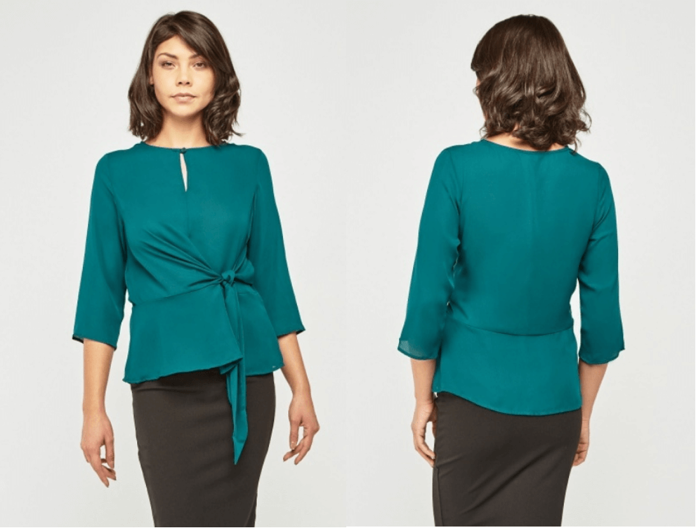 women's emerald green workwear blouse