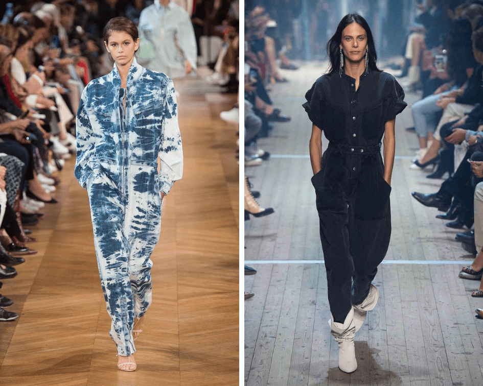 denim boiler suit runway trend Stella McCartney Isabel Marant denim trends 2019