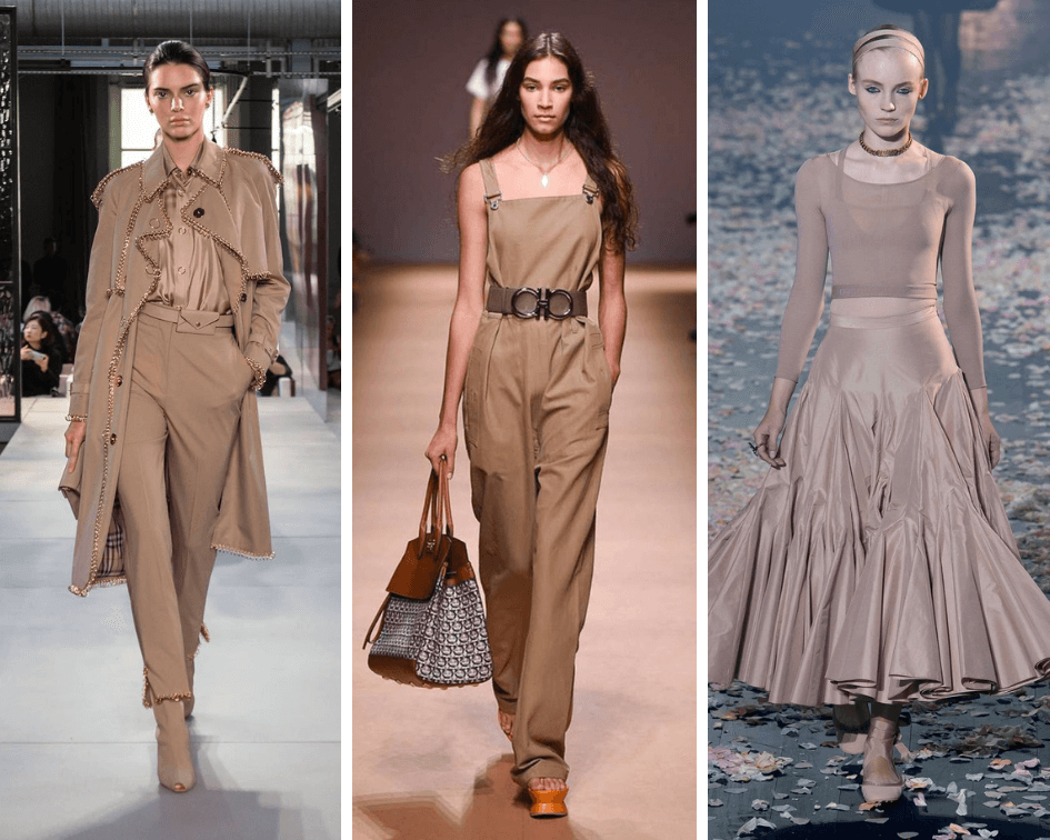 Burberry, Christian Dior, Salvatore spring summer 2019 trends beige