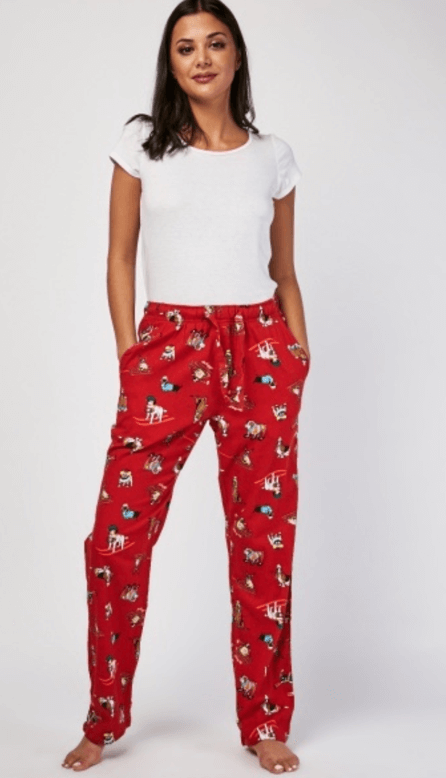 Festive Dog Print Pyjama Bottoms