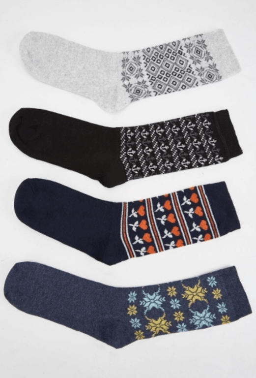 Pack Of 12 Mix Print Socks