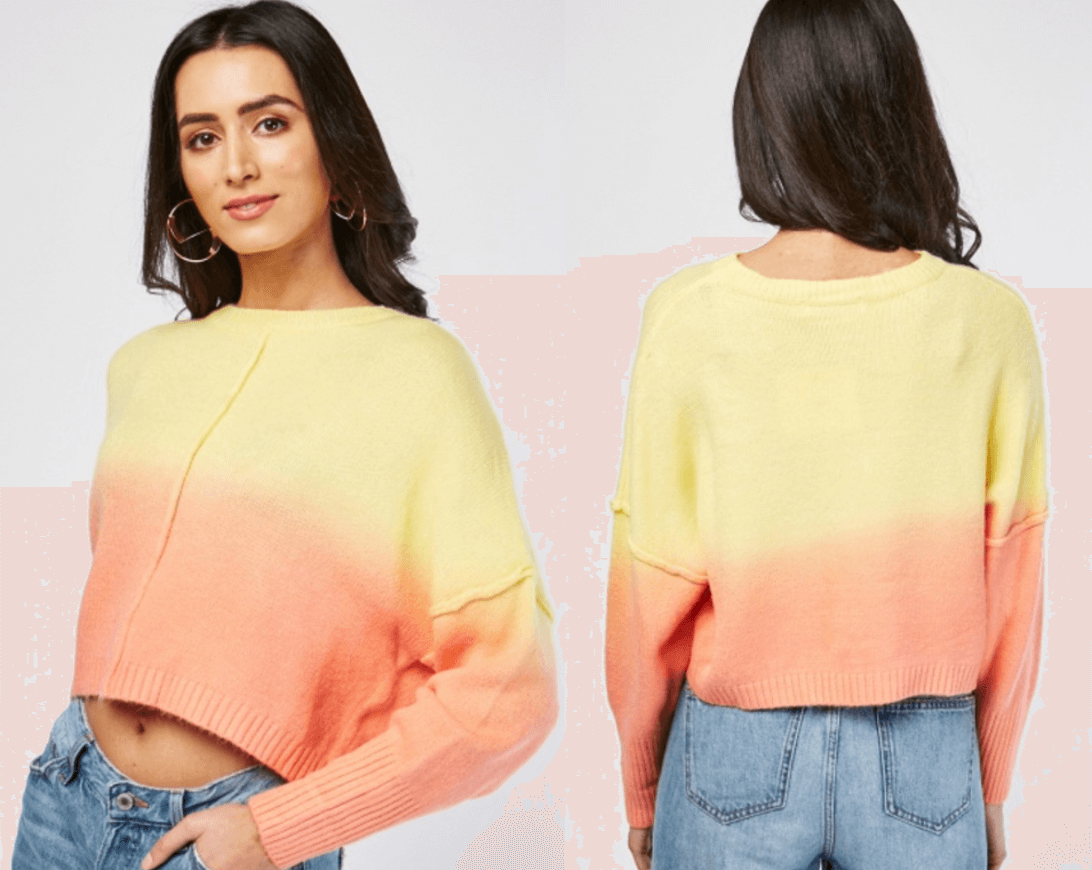 Ombre Dyed Crop Knit Jumper
