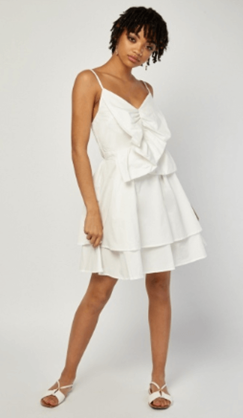Large Bow Front Tiered Dress